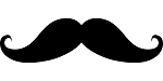 Moustaches noires sur fond blanc